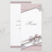 Carte de menu jolie croix rose (Devant / Derrière)