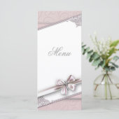 Carte de menu jolie croix rose (Debout devant)