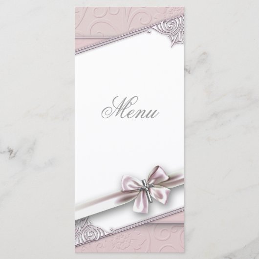 Carte de menu jolie croix rose (Devant)