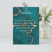 Carte de menu Kintsugi or Agate sarcelle (Debout devant)