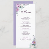 Carte de menu Lavender Purple Mariage (Devant / Derrière)