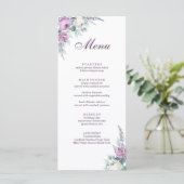 Carte de menu Lavender Purple Mariage (Debout devant)