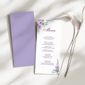 Carte de menu Lavender Purple Mariage