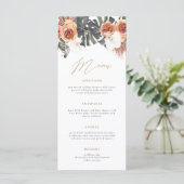 Carte de menu longue Mariage KINSLEY Boho Terracot (Debout devant)
