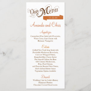Carte de menu Love Story