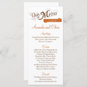 Carte de menu Love Story (Devant / Derrière)