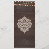 Carte de Menu Lumière à Cordes en Bois Rustique (Dos)