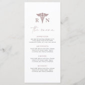 Carte de menu MAEVE Rose Gold RN Nurse Party (Devant)
