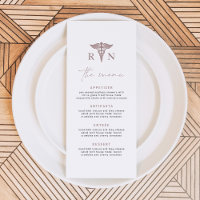 Carte de menu MAEVE Rose Gold RN Nurse Party