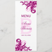 Carte de menu Magenta Flourish (Devant)