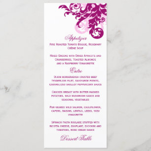 Carte de menu Magenta Flourish