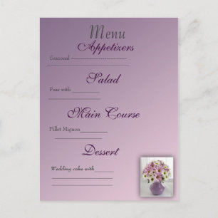 Carte de menu mariage