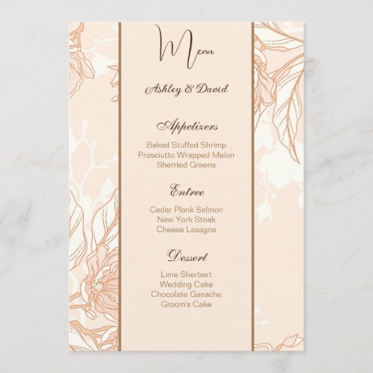 Carte de menu mariage (Devant)
