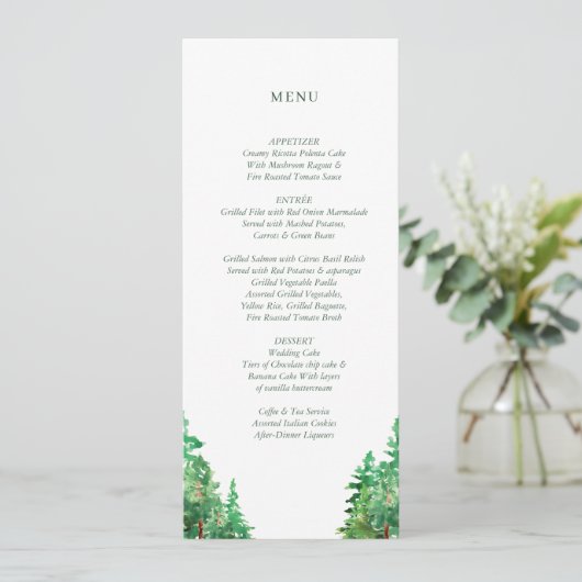 CARTE DE MENU MARIAGE (Debout devant)