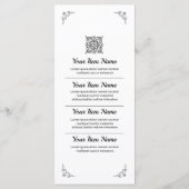 Carte de menu mariage (Dos)