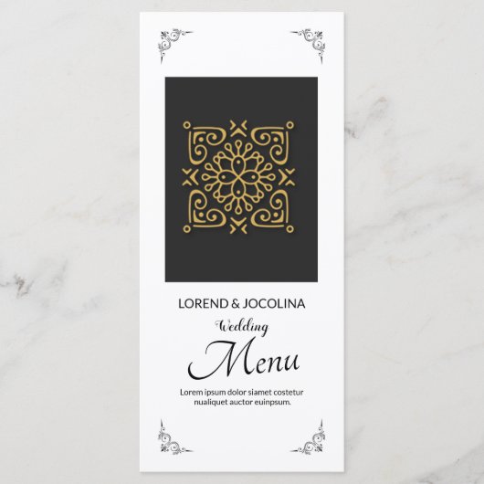 Carte de menu mariage (Devant)