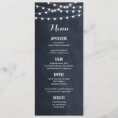 Carte de menu Mariage à chaîne bleue de minuit (Devant)