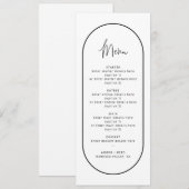 Carte de menu Mariage à double arc noir et blanc (Devant / Derrière)