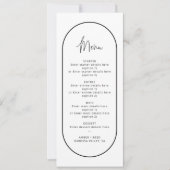 Carte de menu Mariage à double arc noir et blanc (Devant)