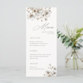 Carte de menu Mariage à la crème rustique (Debout devant)