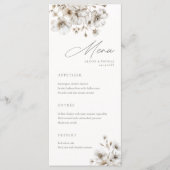 Carte de menu Mariage à la crème rustique (Devant)