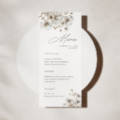 Carte de menu Mariage à la crème rustique