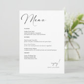Carte de menu Mariage à la main élégante (Debout devant)