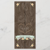 Carte de menu Mariage à la menthe verte rustique (Dos)