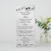 Carte de menu Mariage à thème B et W (Debout devant)