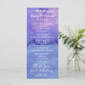 Carte de menu Mariage Abstrait couleur d'aquarelle (Debout devant)