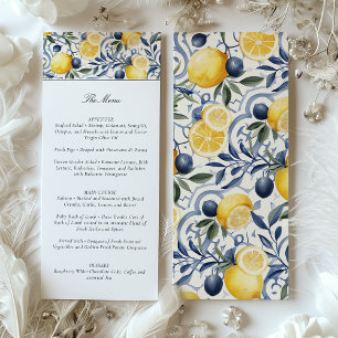 Carte de menu Mariage Amalfi Lemon & Azulejo