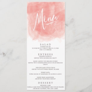 Carte de menu Mariage aquarelle