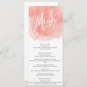 Carte de menu Mariage aquarelle (Devant / Derrière)