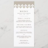 Carte de menu Mariage Arabesque | Champagne (Devant)