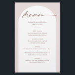 Carte de menu Mariage Arc de Bohême moderne<br><div class="desc">Conçue pour s'harmoniser avec notre collection moderne Boho Arch, cette carte de menu moderne présente l'arche tendance et populaire en blanc sur arrière - plan beige rose, associée à une police de script. Pour une personnalisation plus avancée de cette conception, par exemple la modification de la disposition, de la police...</div>