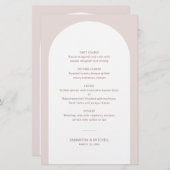 Carte de menu Mariage Arc de Bohême moderne avec n (Devant / Derrière)