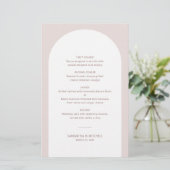 Carte de menu Mariage Arc de Bohême moderne avec n (Debout devant)