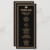 Carte de menu Mariage Art Déco Black Gold Great Ga (Devant / Derrière)