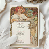 Carte de menu Mariage Art nouveau