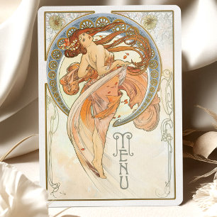 Carte de menu Mariage Art nouveau