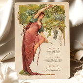 Carte de menu Mariage Art nouveau avec raisins