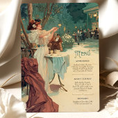 Carte de menu Mariage Art Nouveau de la nuit paris