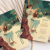 Carte de menu Mariage Art Nouveau de la nuit paris