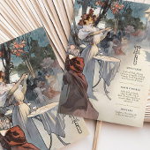 Carte de menu Mariage Art Nouveau de la nuit paris