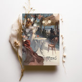 Carte de menu Mariage Art Nouveau de la nuit paris