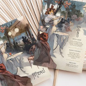 Carte de menu Mariage Art Nouveau de la nuit paris