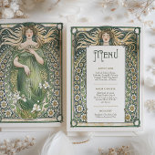 Carte de menu Mariage Art Nouveau Floral