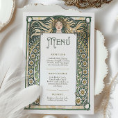 Carte de menu Mariage Art Nouveau Floral