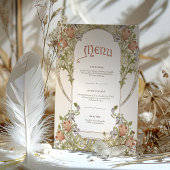 Carte de menu Mariage Art Nouveau Floral