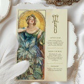 Carte de menu Mariage Art nouveau Sunlit